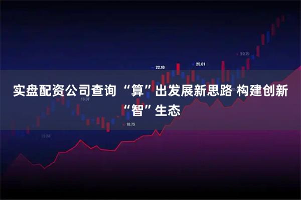 实盘配资公司查询 “算”出发展新思路 构建创新“智”生态